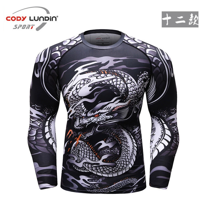 Compression Scale dragon long sleeve Rashguard